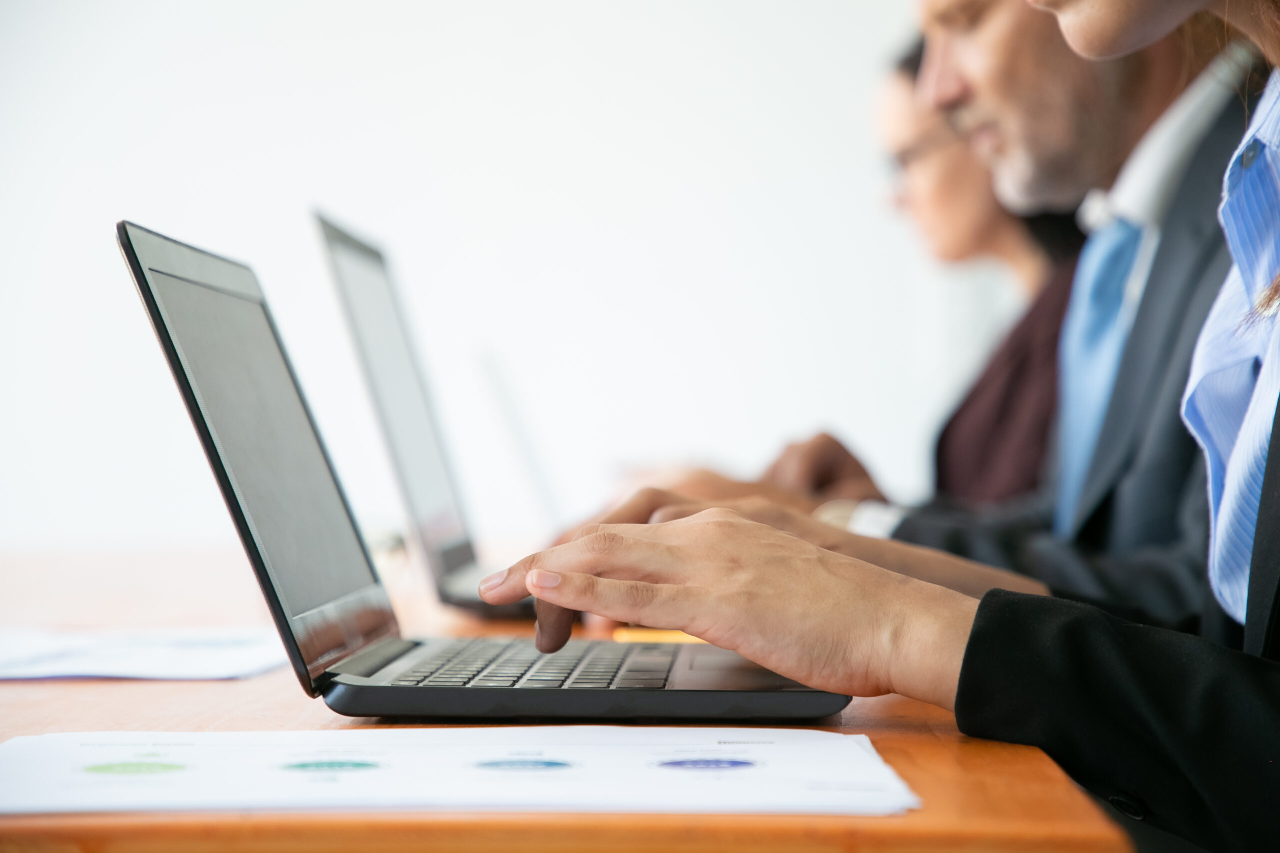 people working at computers